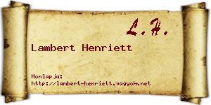 Lambert Henriett névjegykártya